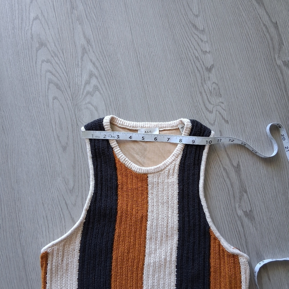 A.L.C. Marco Vertical Stripe Cotton Pointelle Maxi Dress - Picture 9 of 16